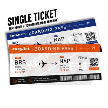 Custom Holiday Flight Boarding Pass - Souvenir / Gift Reveal