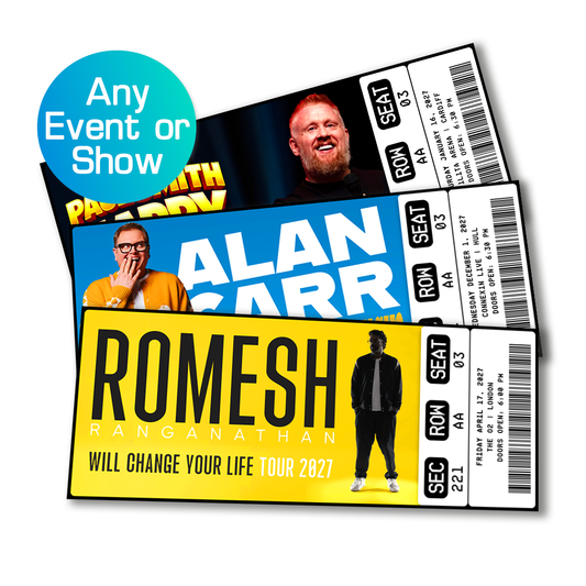 Custom Personalised Live Comedy Ticket - Souvenir / Gift Reveal (Classic Style)